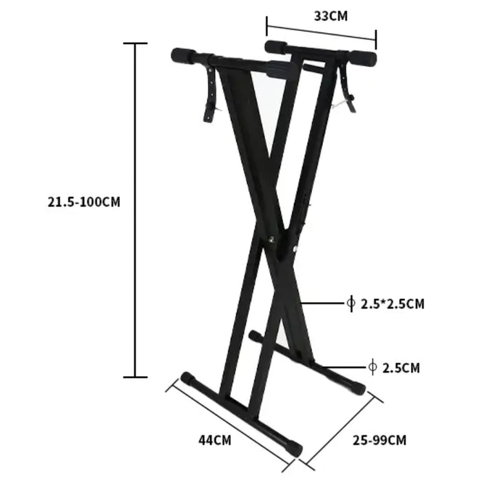 Double-braced Keyboard X Stand with Adjustment Lever - Fair Deal Music