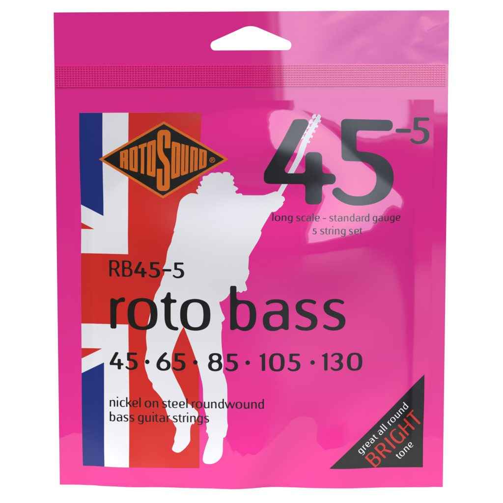 Rotosound RB45-5 Nickel 5 String Bass Guitar Strings, 45-130 - Fair Deal Music