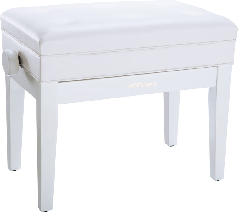 Roland RPB-400PW Adjustable Piano Bench with Storage in Polished White - Fair Deal Music