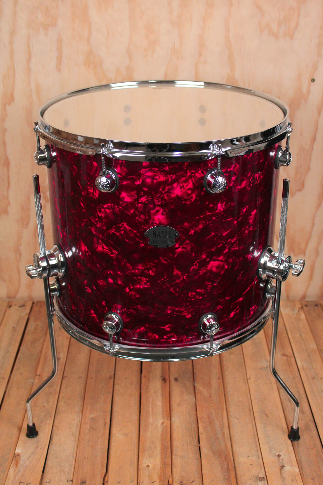 Natal Arcadia 16" x 14" Floor Tom in Red, Ex Display - Fair Deal Music