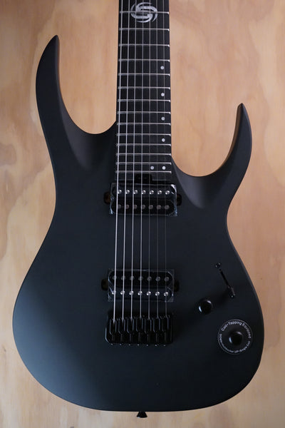 SQOE SEIB-7S 7-String Electric Guitar Black - Fair Deal Music