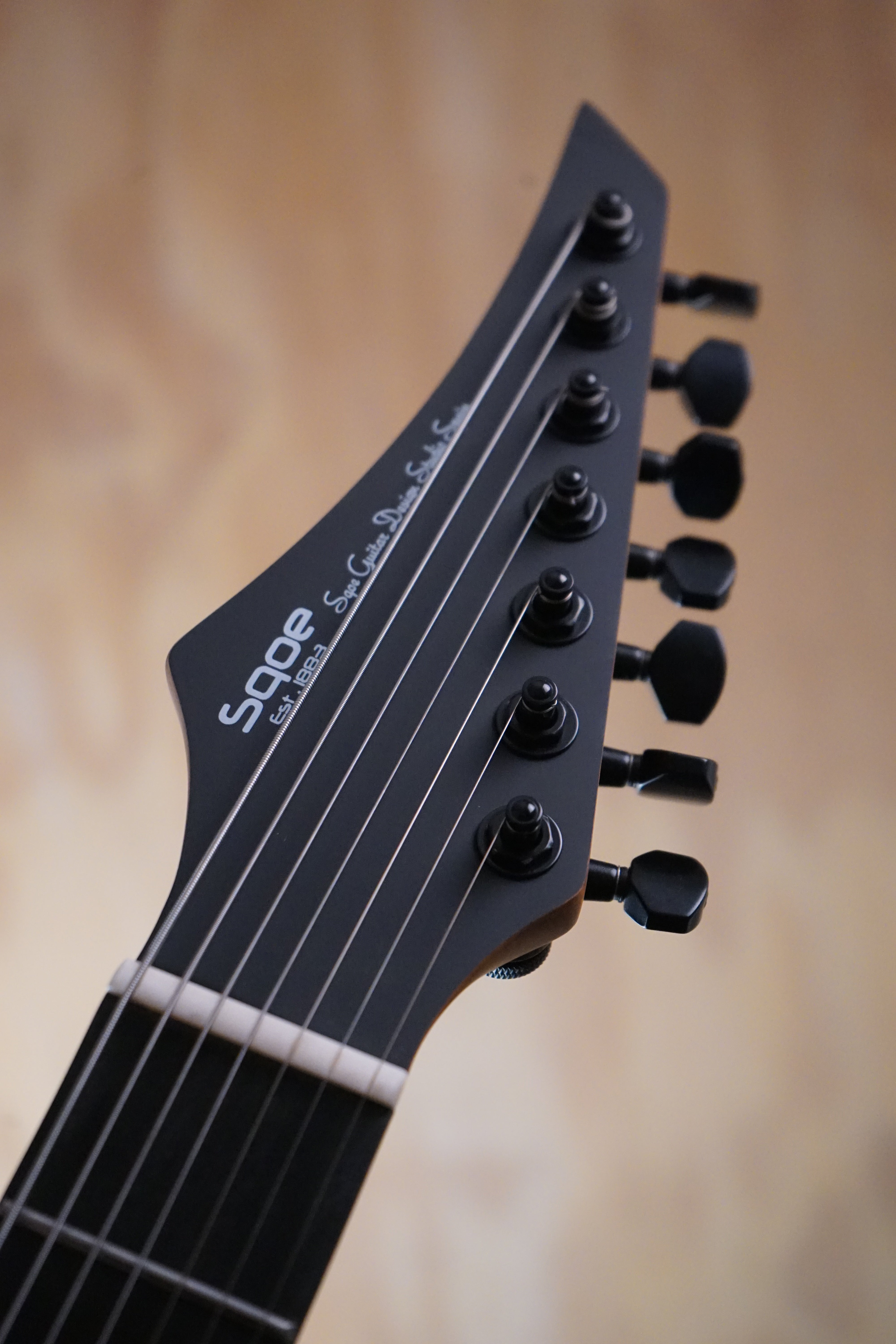 SQOE SEIB-7S 7-String Electric Guitar Black - Fair Deal Music