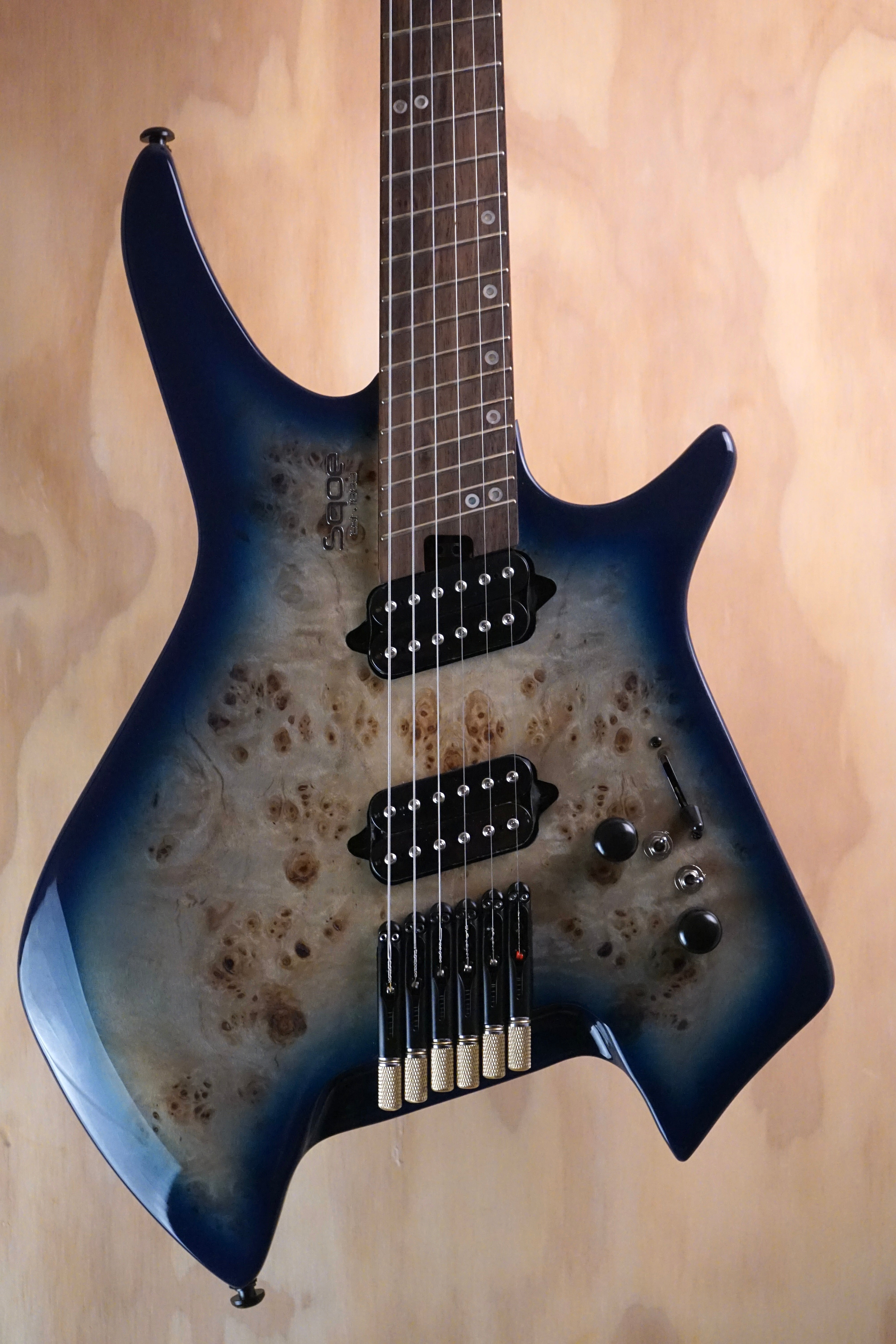 SQOE SEIB992 Headless Electric Guitar In Blue - Fair Deal Music