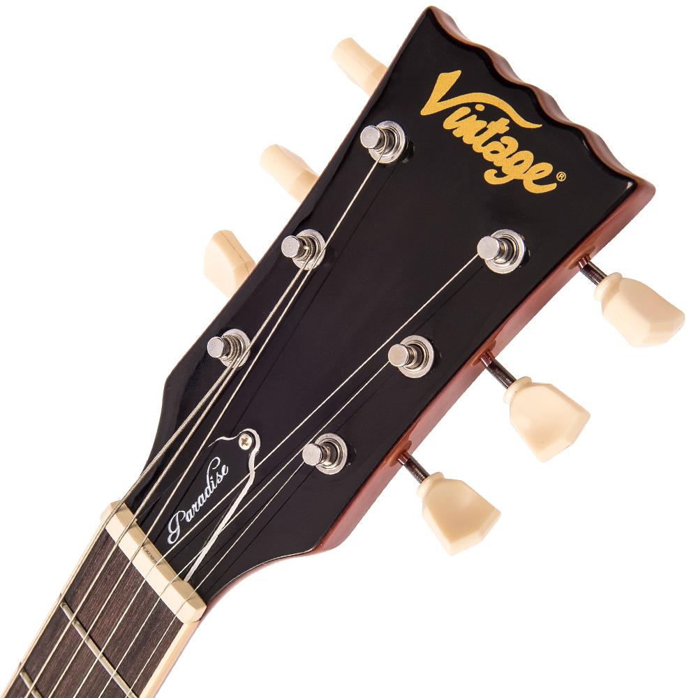 Vintage V100AFD ReIssued Electric Guitar ~ Flamed Amber - Fair Deal Music