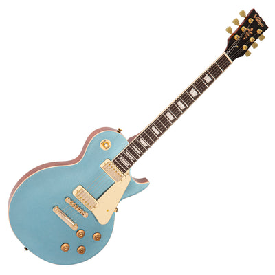 Vintage V100M Mini Double Coil ReIssued Electric Guitar ~ Gun Hill Blue - Fair Deal Music