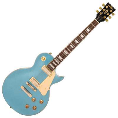 Vintage V100M Mini Double Coil ReIssued Electric Guitar ~ Gun Hill Blue - Fair Deal Music