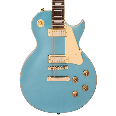 Vintage V100M Mini Double Coil ReIssued Electric Guitar ~ Gun Hill Blue - Fair Deal Music