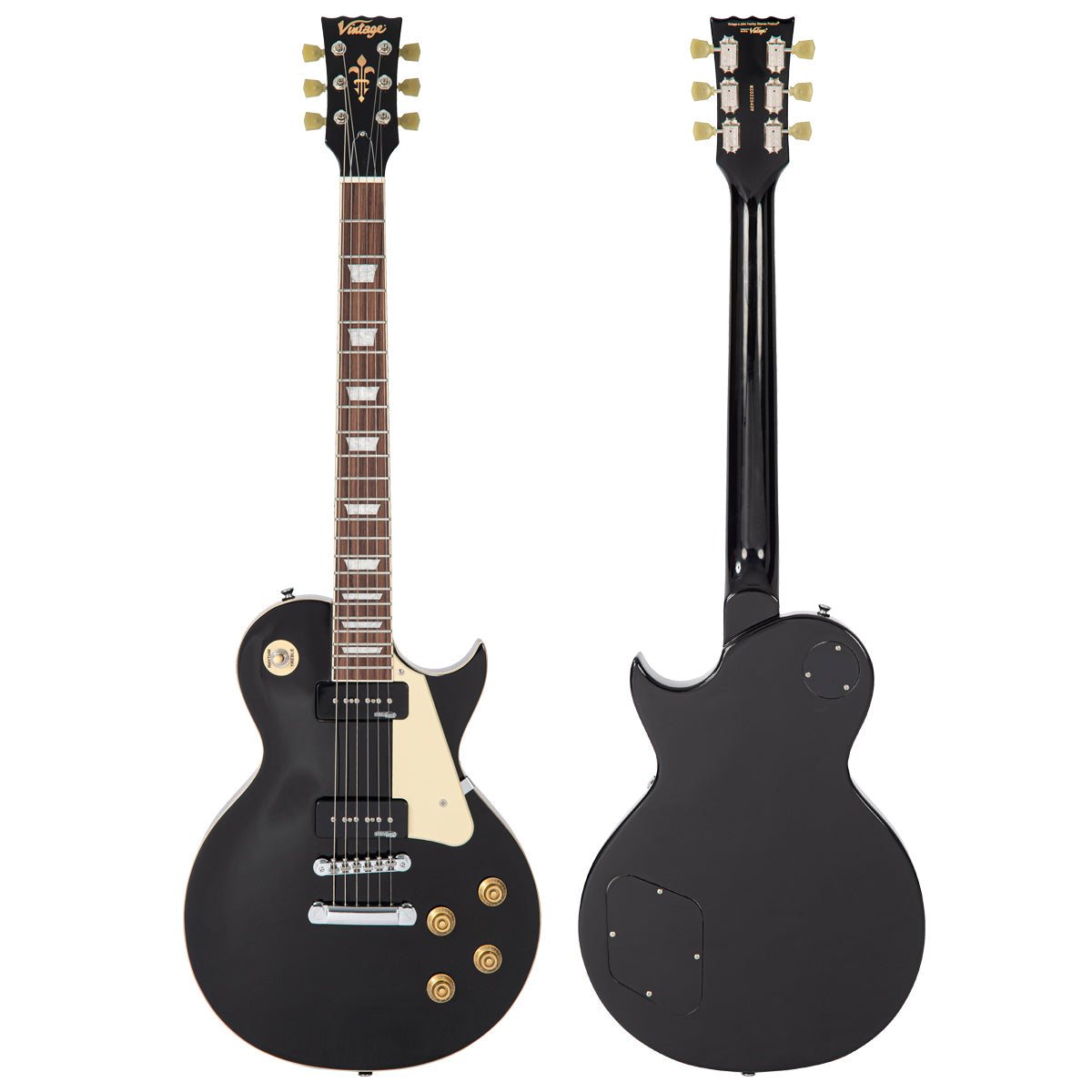 Vintage V100P ReIssued Electric Guitar ~ Boulevard Black - Fair Deal Music