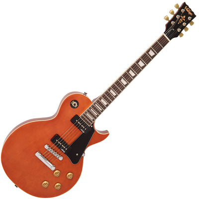 Vintage V100P ReIssued Electric Guitar ~ Natural Mahogany - Fair Deal Music