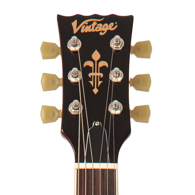 Vintage V100P ReIssued Electric Guitar ~ Natural Mahogany - Fair Deal Music