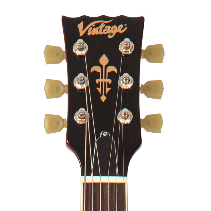 Vintage V100P ReIssued Electric Guitar ~ Natural Mahogany - Fair Deal Music