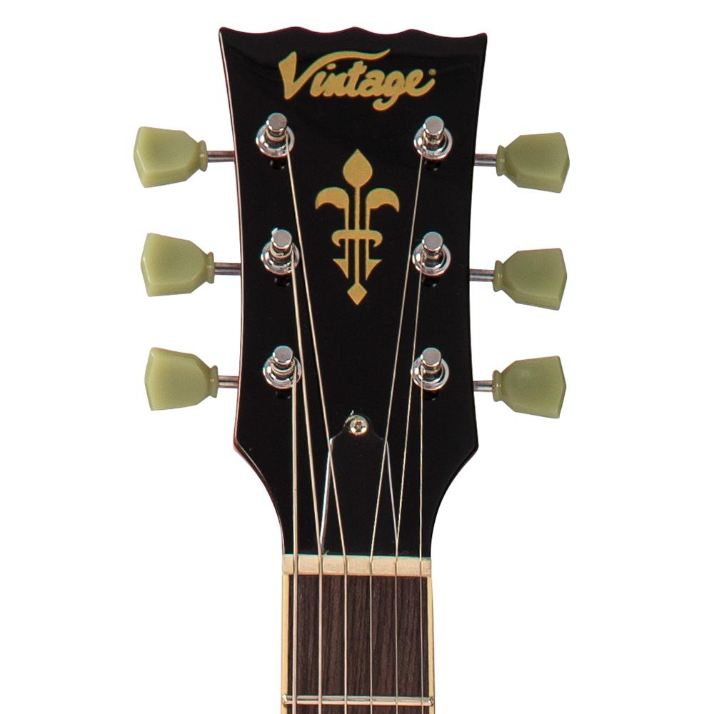 Vintage V100T ReIssued Electric Guitar ~ Flamed Thru Honeyburst - Fair Deal Music