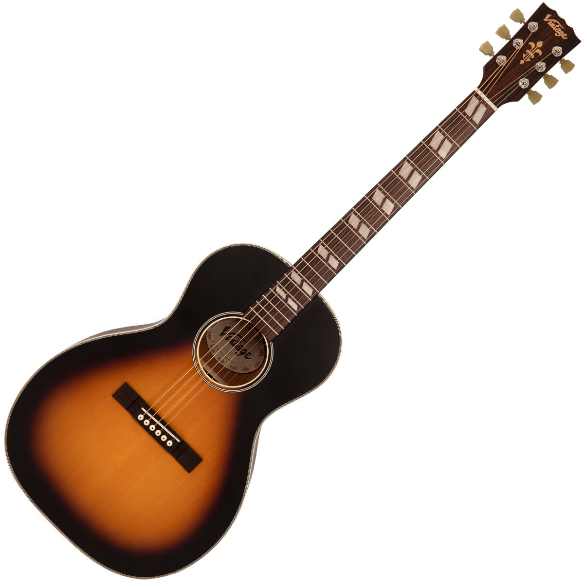 Vintage Historic Series 'Parlour' Acoustic Guitar ~ Vintage Sunburst - Fair Deal Music