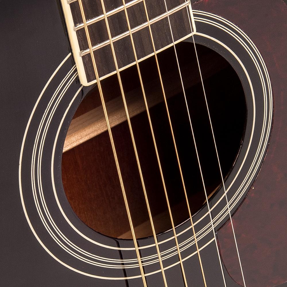 Vintage V300 Acoustic Folk Guitar Outfit ~ Black - Fair Deal Music