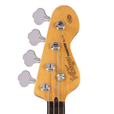 Vintage V40 Coaster Series Bass Guitar Pack ~ Candy Apple Blue - Fair Deal Music