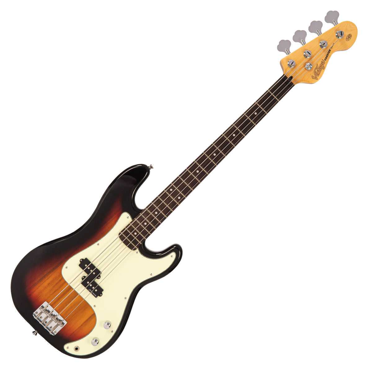 Vintage V40 Coaster Series Bass Guitar Pack ~ 3 Tone Sunburst - Fair Deal Music