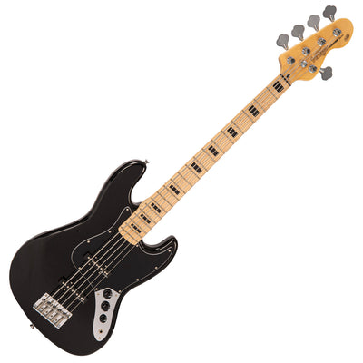 Vintage V495 Coaster Series 5-String Bass Guitar Pack ~ Boulevard Black - Fair Deal Music