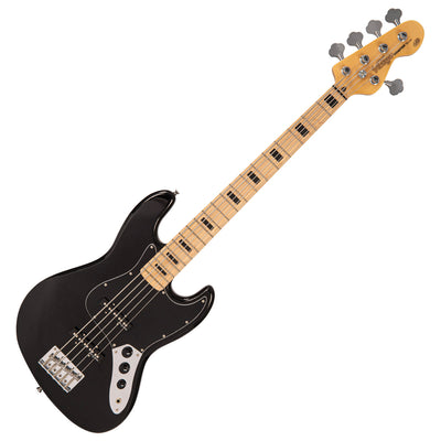 Vintage V495 Coaster Series 5-String Bass Guitar ~ Boulevard Black - Fair Deal Music