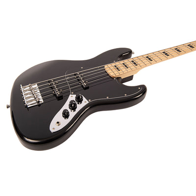 Vintage V495 Coaster Series 5-String Bass Guitar ~ Boulevard Black - Fair Deal Music
