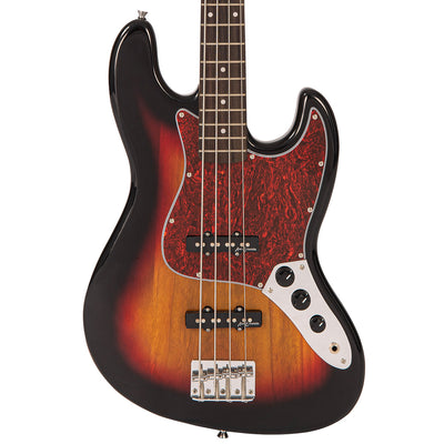 Vintage V49 Coaster Series Bass Guitar Pack ~ 3 Tone Sunburst - Fair Deal Music