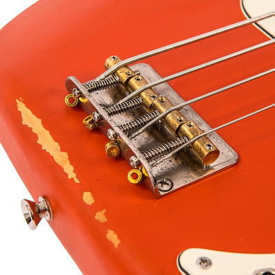 Vintage V4 ICON Bass ~ Distressed Firenza Red - Fair Deal Music