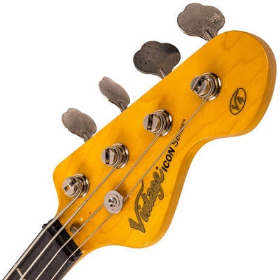Vintage V4 ICON Bass ~ Distressed Firenza Red - Fair Deal Music