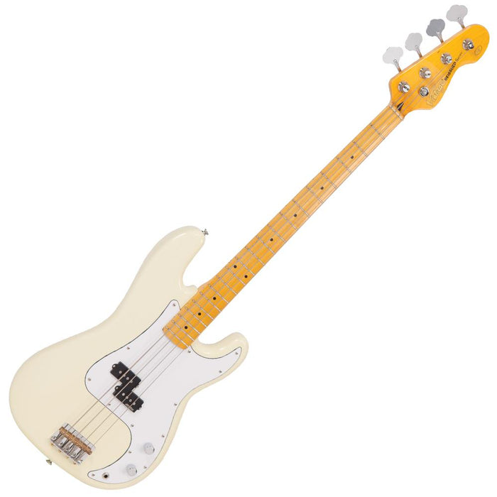 Vintage V4 ReIssued Maple Fingerboard Bass ~ Vintage White - Fair Deal Music