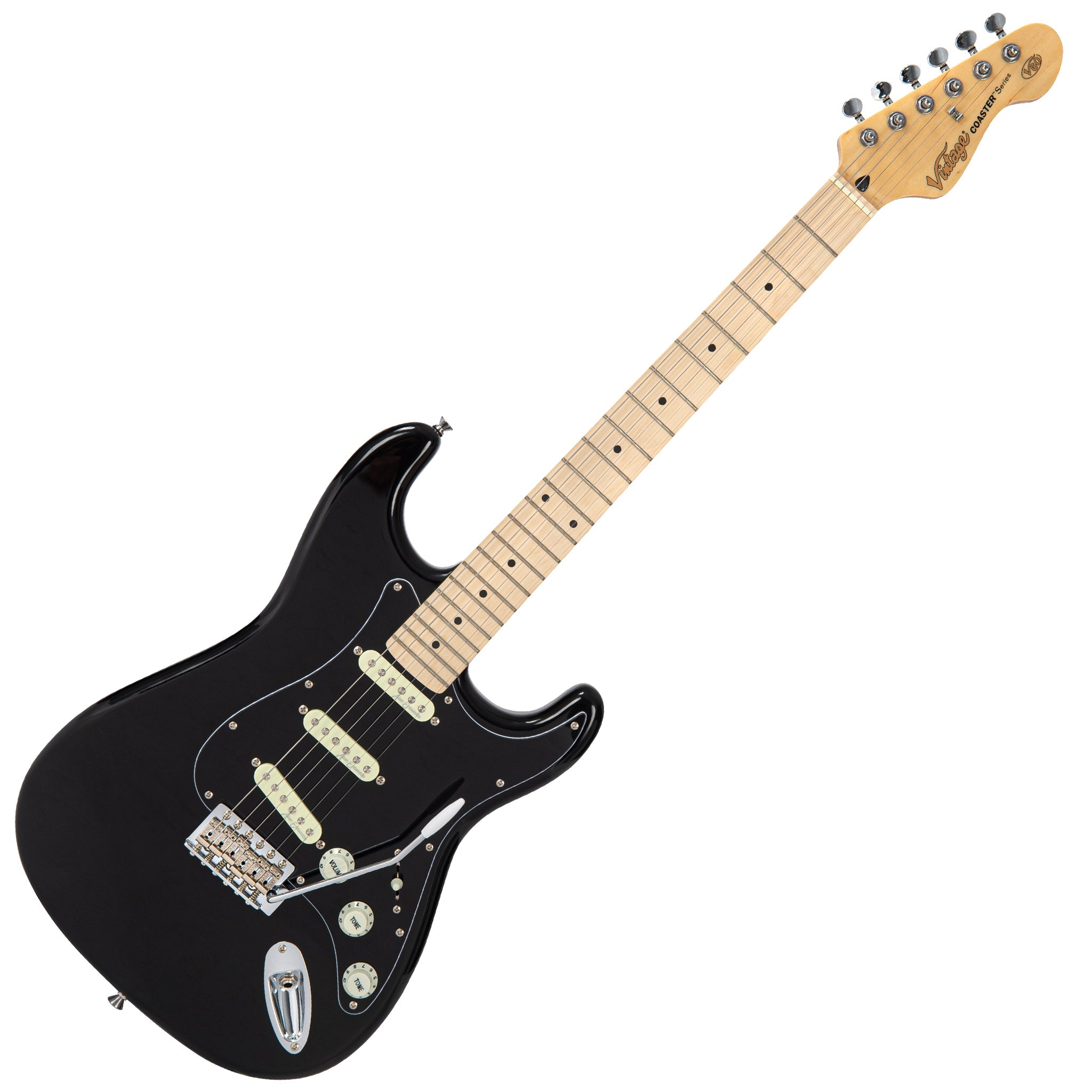 Vintage V60 Maple Coaster Series Electric Guitar ~ Boulevard Black - Fair Deal Music
