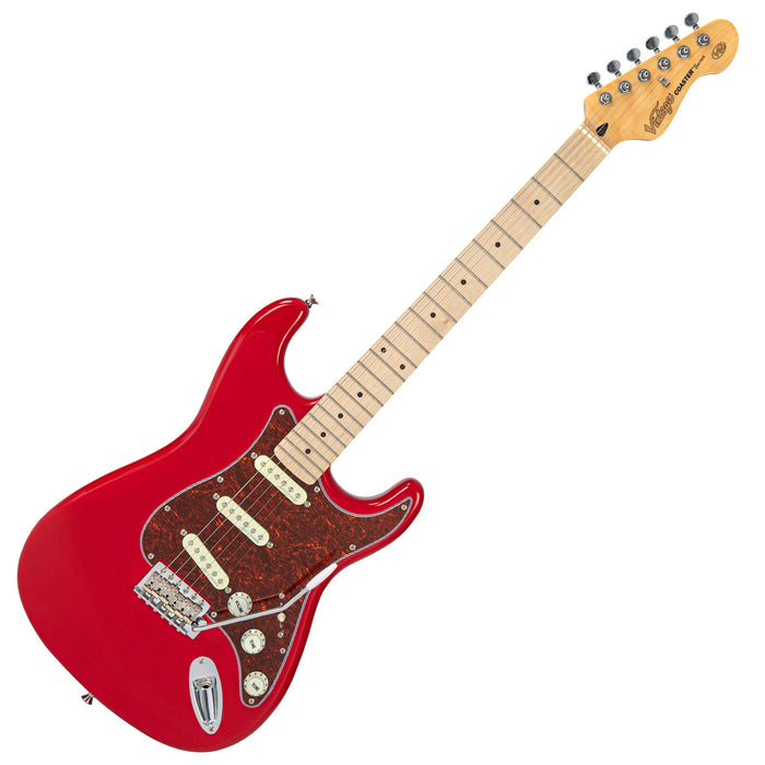 Vintage V60 Maple Coaster Series Electric Guitar ~ Gloss Red - Fair Deal Music
