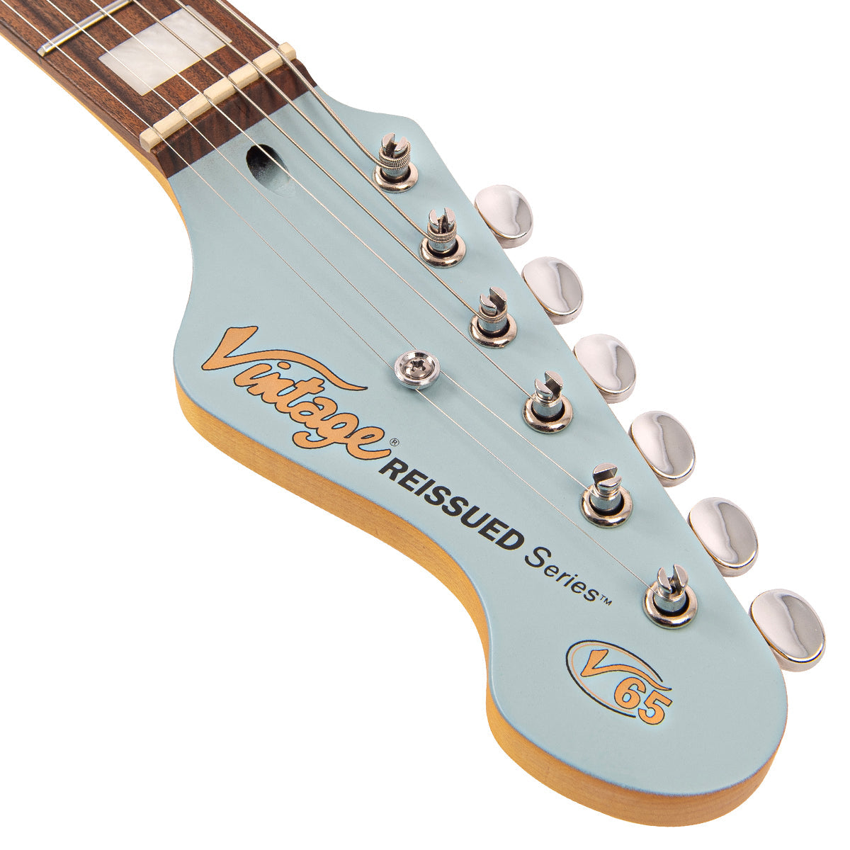 Vintage V65H ReIssued Hard Tail Electric Guitar ~ Satin Blue - Fair Deal Music