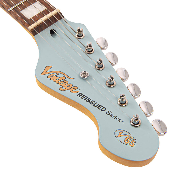 Vintage V65H ReIssued Hard Tail Electric Guitar ~ Satin Blue - Fair Deal Music
