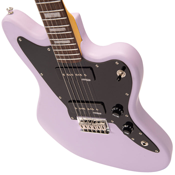 Vintage V65H ReIssued Hard Tail Electric Guitar ~ Satin Purple - Fair Deal Music