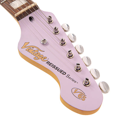 Vintage V65H ReIssued Hard Tail Electric Guitar ~ Satin Purple - Fair Deal Music
