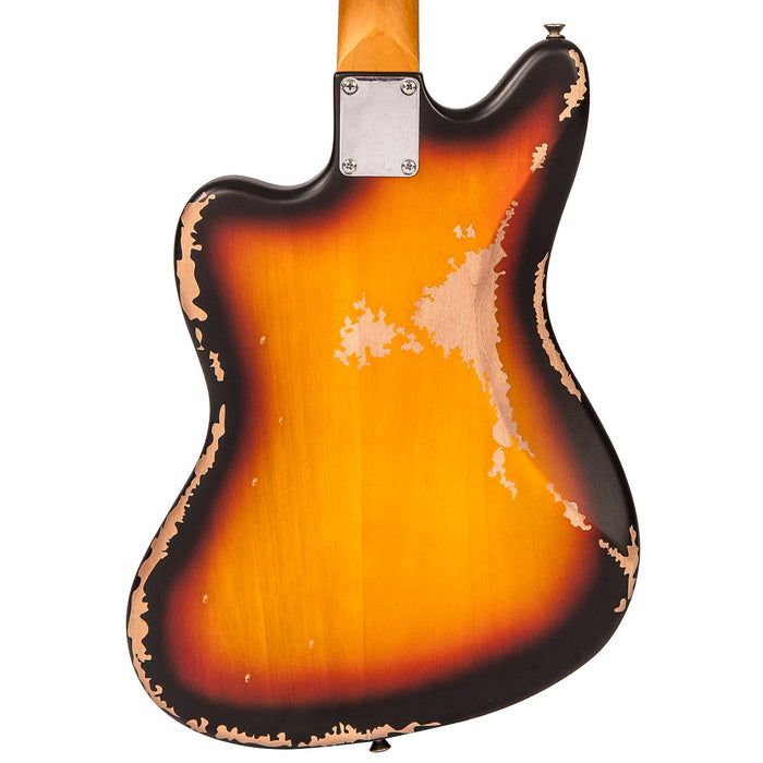 Vintage V65 ICON Vibrato Electric Guitar ~ Distressed Tobacco Sunburst - Fair Deal Music