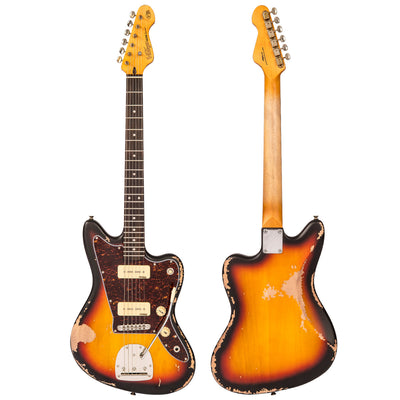 Vintage V65 ICON Vibrato Electric Guitar ~ Distressed Tobacco Sunburst - Fair Deal Music