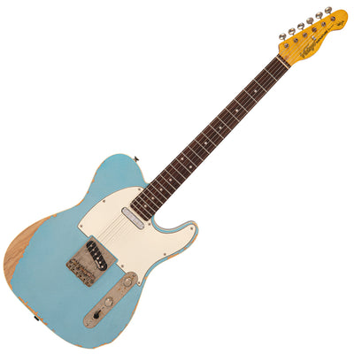 Vintage V66 Paul Rose Signature Electric Guitar ~ Distressed Gun Hill Blue - Fair Deal Music