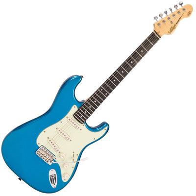 Vintage V6 ReIssued Electric Guitar ~ Candy Apple Blue - Fair Deal Music