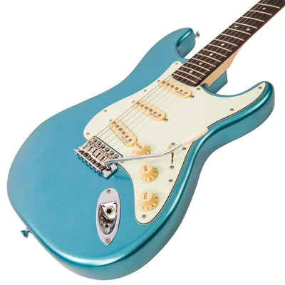 Vintage V6 ReIssued Electric Guitar ~ Candy Apple Blue - Fair Deal Music