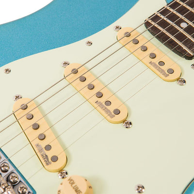 Vintage V6 ReIssued Electric Guitar ~ Candy Apple Blue - Fair Deal Music