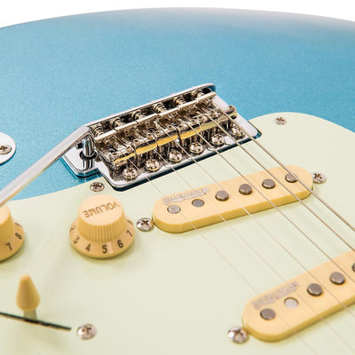 Vintage V6 ReIssued Electric Guitar ~ Candy Apple Blue - Fair Deal Music