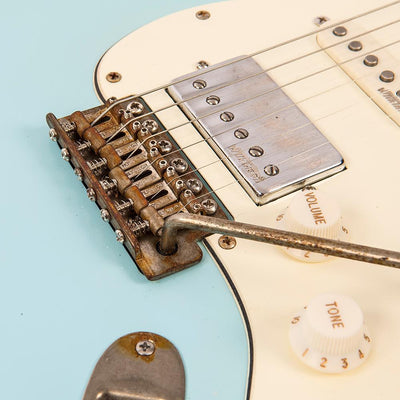 Vintage V6H ICON HSS Electric Guitar ~ Ultra-Gloss Distressed Laguna Blue - Fair Deal Music