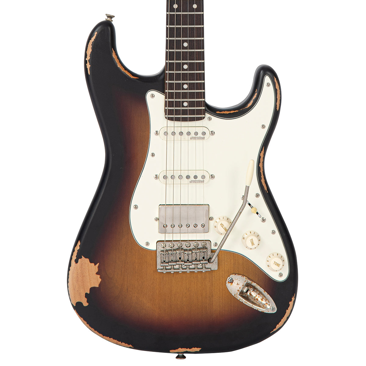 Vintage V6 Paul Rose Signature Electric Guitar ~ Distressed Sunset Sunburst - Fair Deal Music
