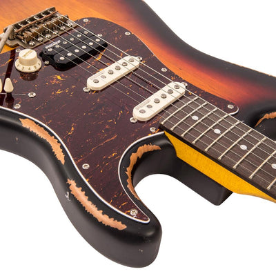 Vintage V6H ICON Electric Guitar ~ Distressed Tobacco Sunburst - Fair Deal Music