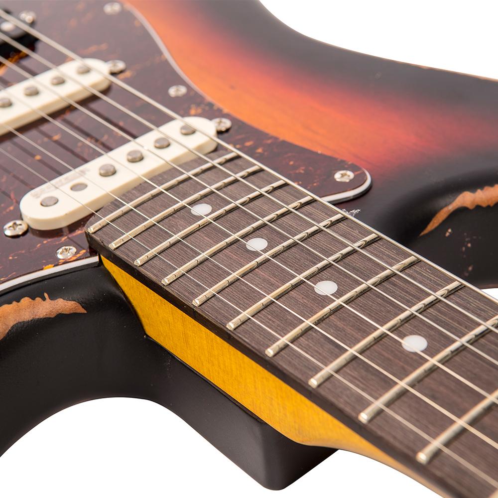 Vintage V6H ICON Electric Guitar ~ Distressed Tobacco Sunburst - Fair Deal Music