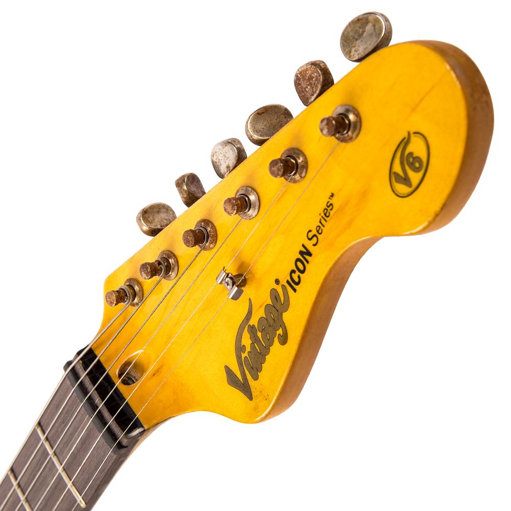 Vintage V6H ICON Electric Guitar ~ Distressed Tobacco Sunburst - Fair Deal Music