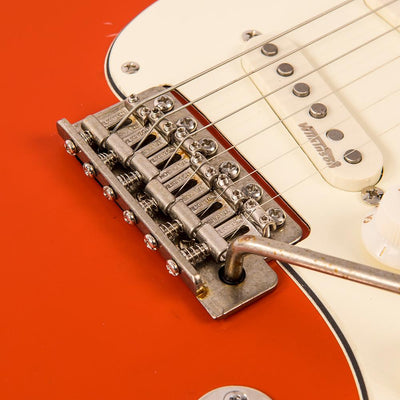 Vintage V6 ICON Electric Guitar ~ Distressed Firenza Red - Fair Deal Music