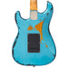 Vintage V6 ICON Electric Guitar ~ Distressed Gun Hill Blue Over Sunburst - Fair Deal Music