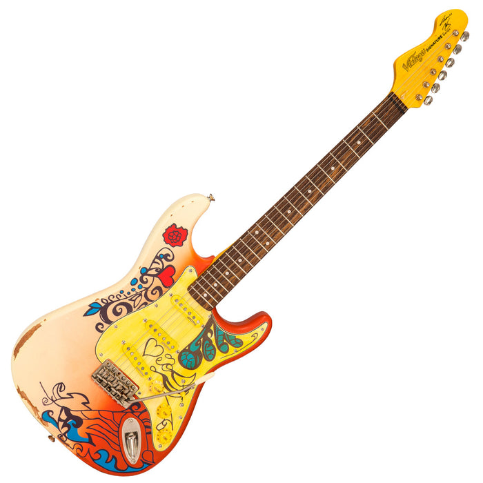 Vintage V6 Thomas Blug Signature Electric Guitar ~ 'Summer of love' - Fair Deal Music