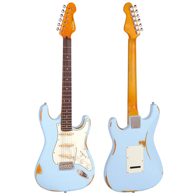 Vintage V6 ICON Electric Guitar ~ Distressed Laguna Blue - Fair Deal Music