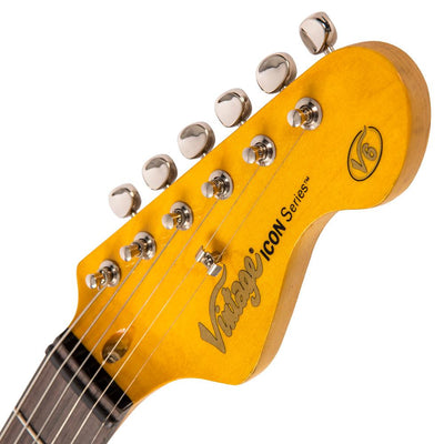 Vintage V6 ICON Electric Guitar ~ Distressed Laguna Blue - Fair Deal Music